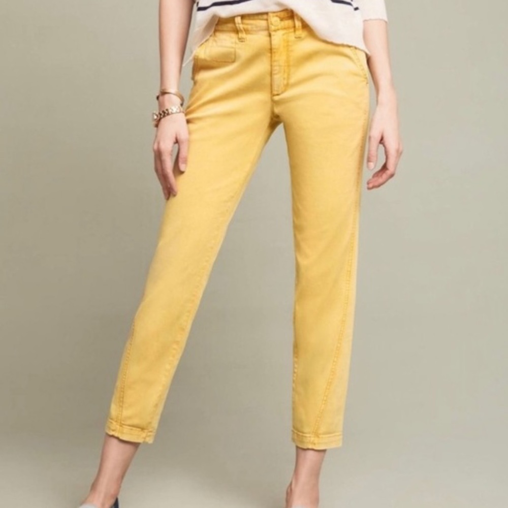 Chino By Anthropologie Relaxed Yellow Chino Pants Size 26